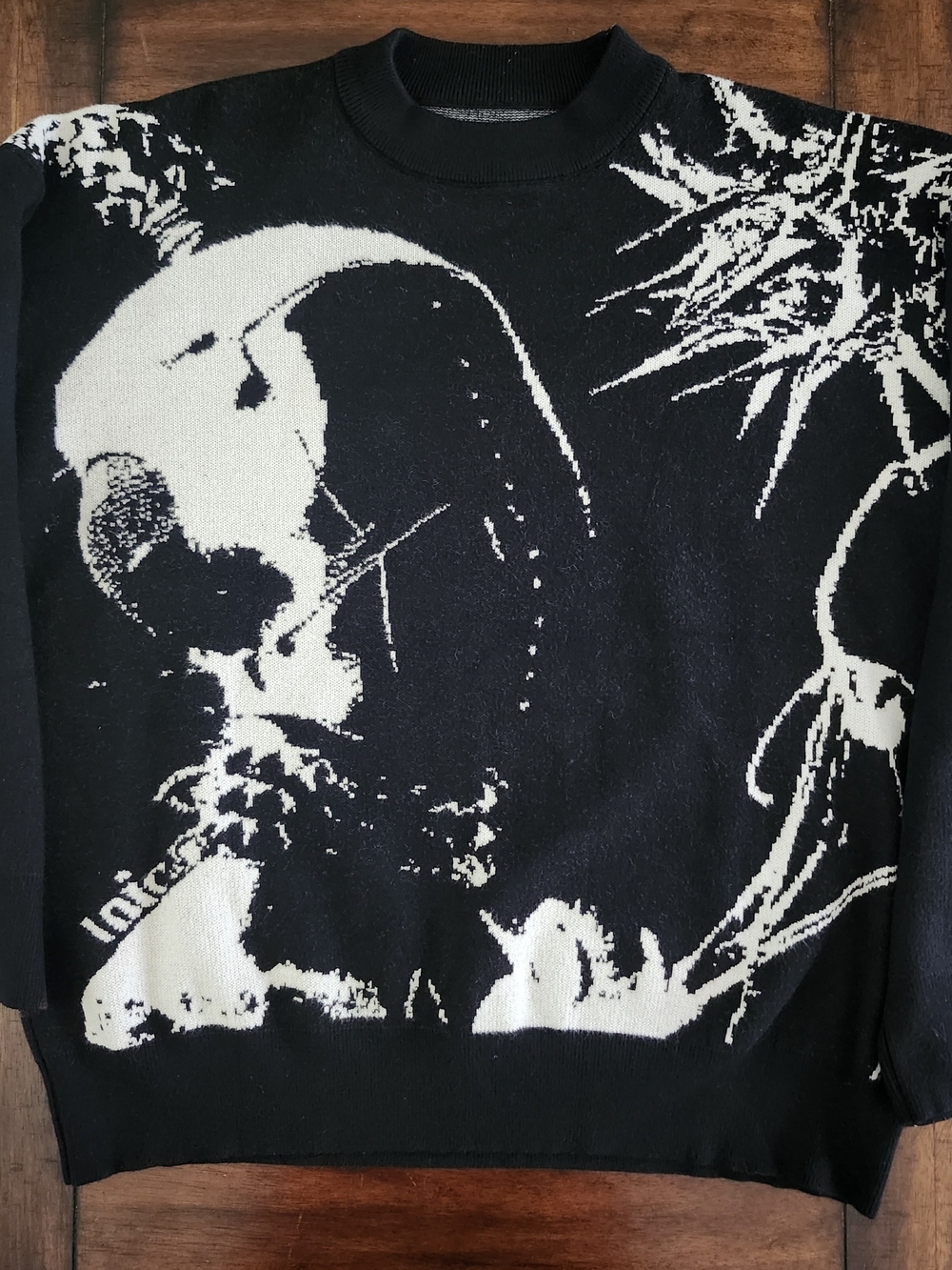 Black & White Graphic Crewneck Sweater - Unisex Medium